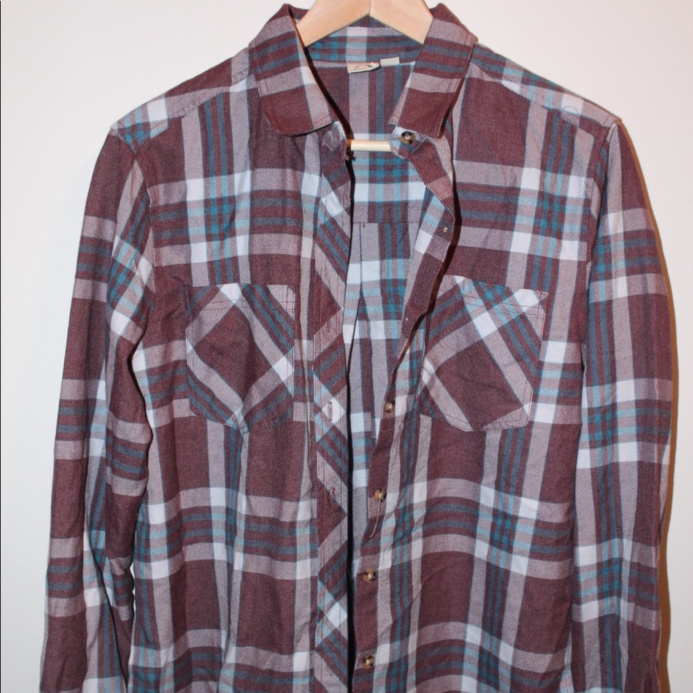 LA Hearts Plaid Button Up